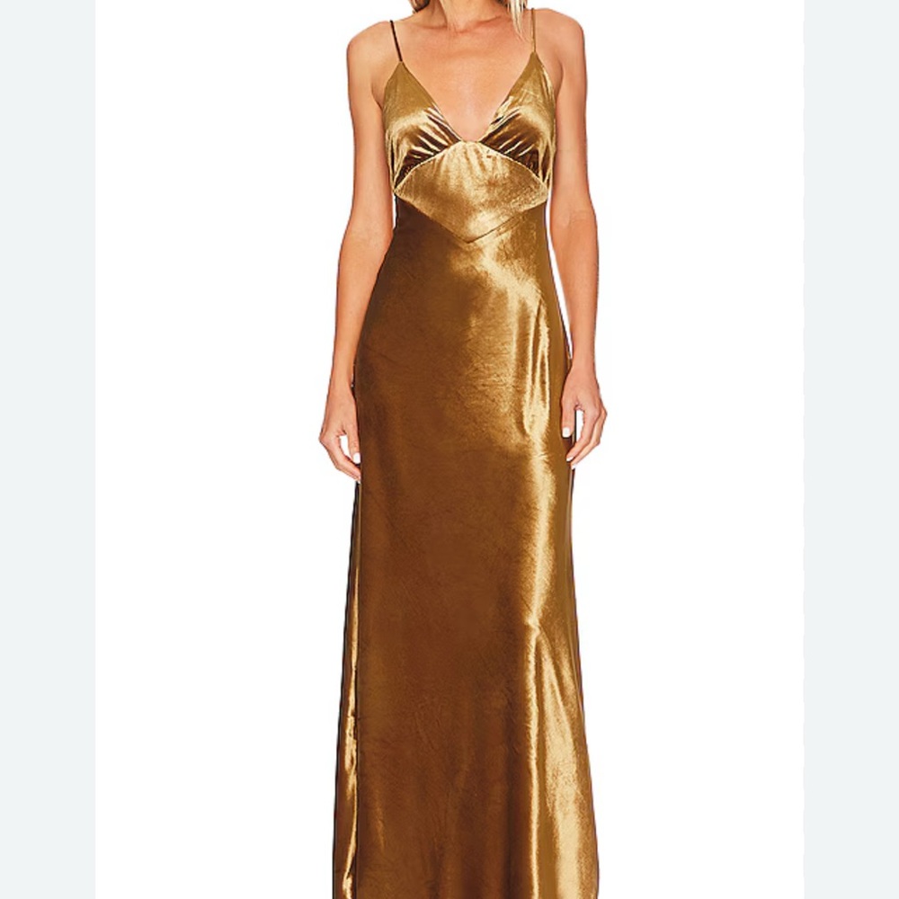 NWT Bardot Gold Sleeveless Maxi Dress